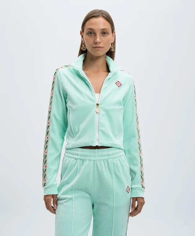 Casablanca Laurel green velor sports jacket