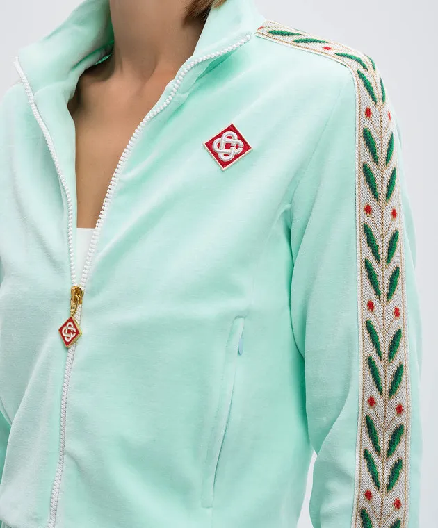Casablanca Laurel green velor sports jacket
