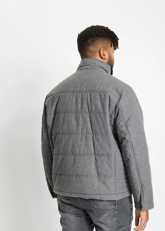 Cazadora de estilo biker Gris jaspeado