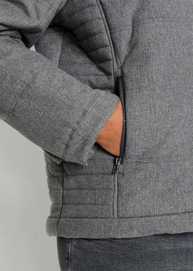 Cazadora de estilo biker Gris jaspeado