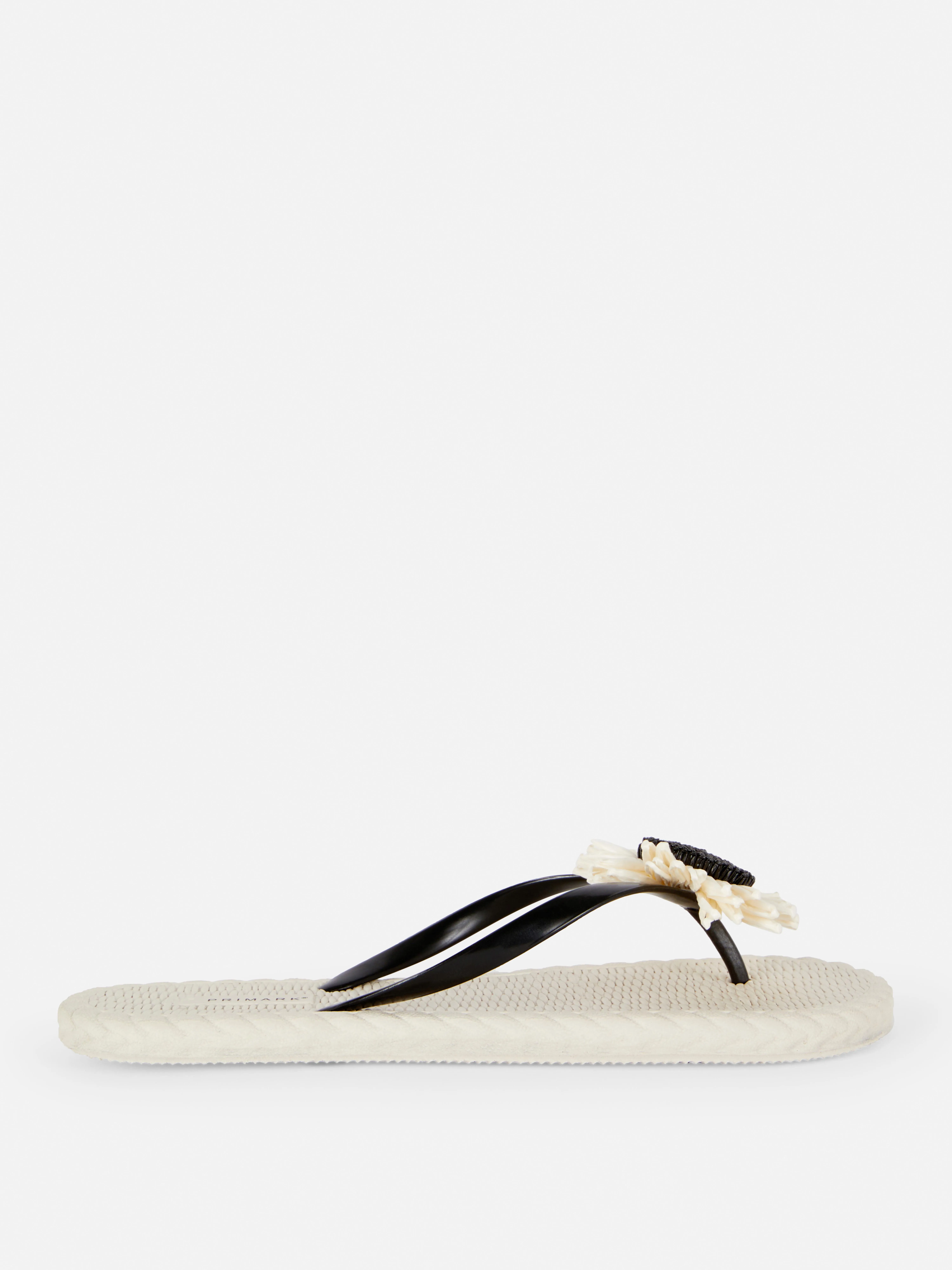 Chanclas con girasol tejido