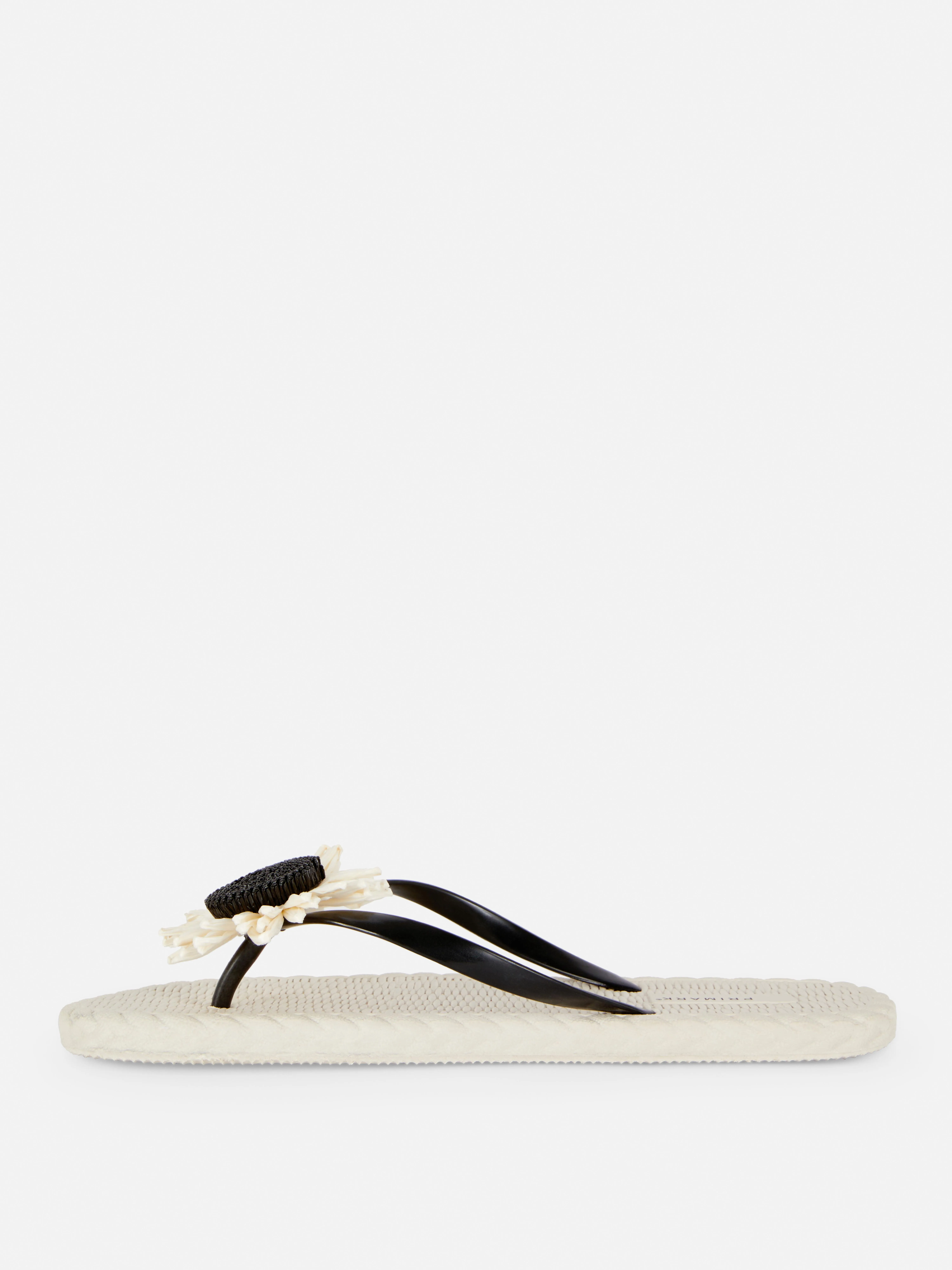 Chanclas con girasol tejido