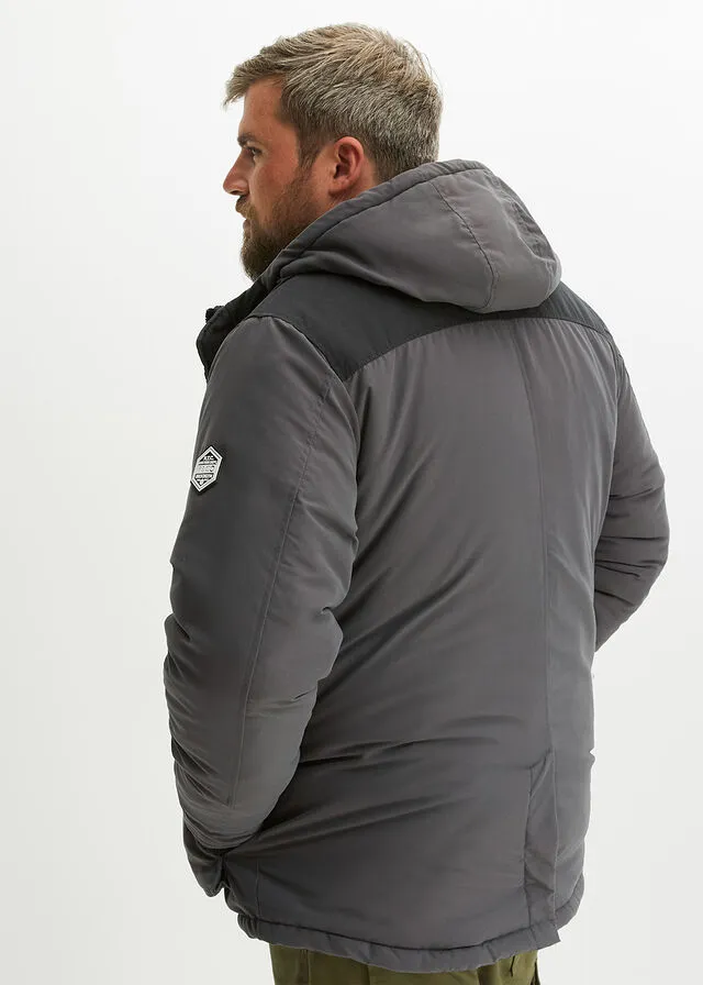 Chaqueta de invierno con poliéster reciclado Pizarra + negro