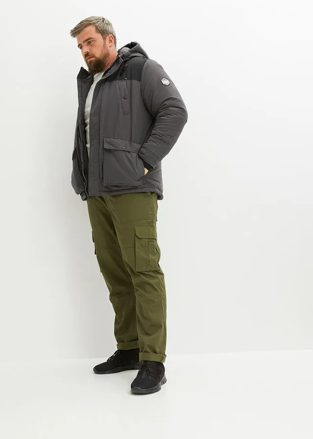 Chaqueta de invierno con poliéster reciclado Pizarra + negro