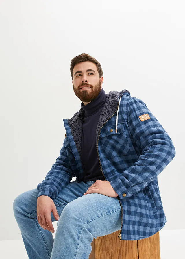 Chaqueta estilo camisa Azul de cuadros