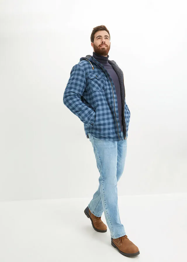 Chaqueta estilo camisa Azul de cuadros