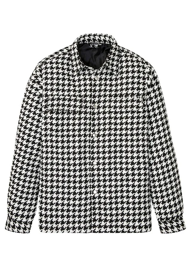 CHAQUETA ESTILO CAMISA NEGROBLANCO LANA DE CUADROS
