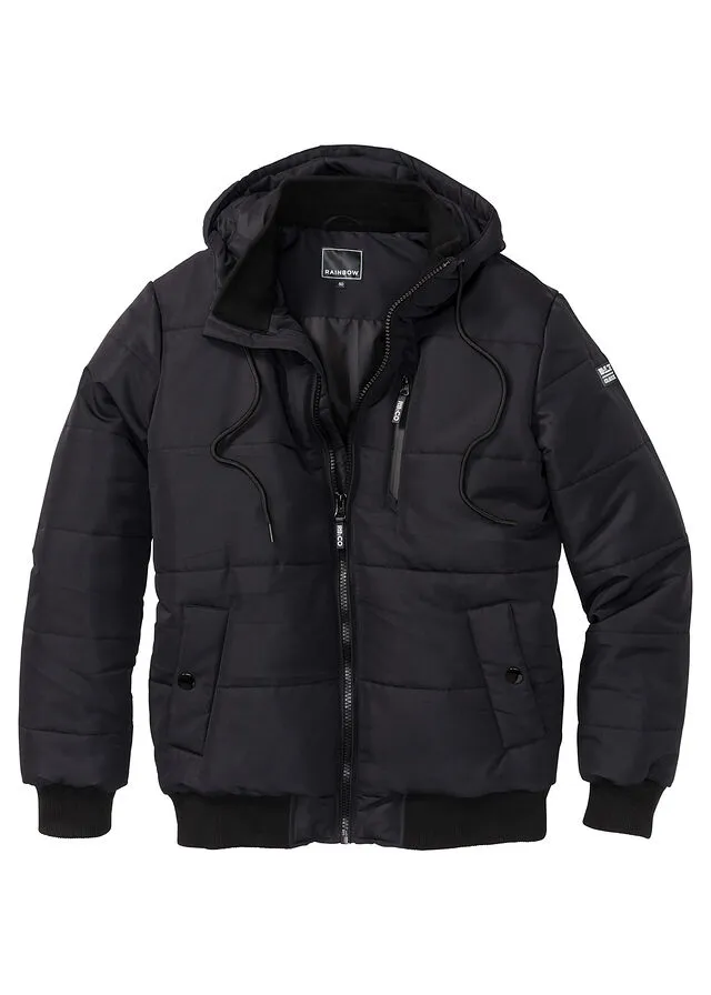 Chaqueta guateada con poliéster reciclado Negro