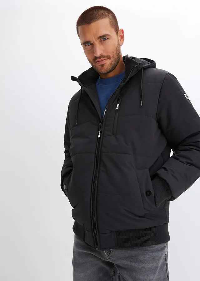 Chaqueta guateada con poliéster reciclado Negro