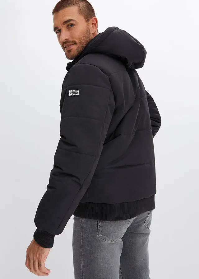 Chaqueta guateada con poliéster reciclado Negro