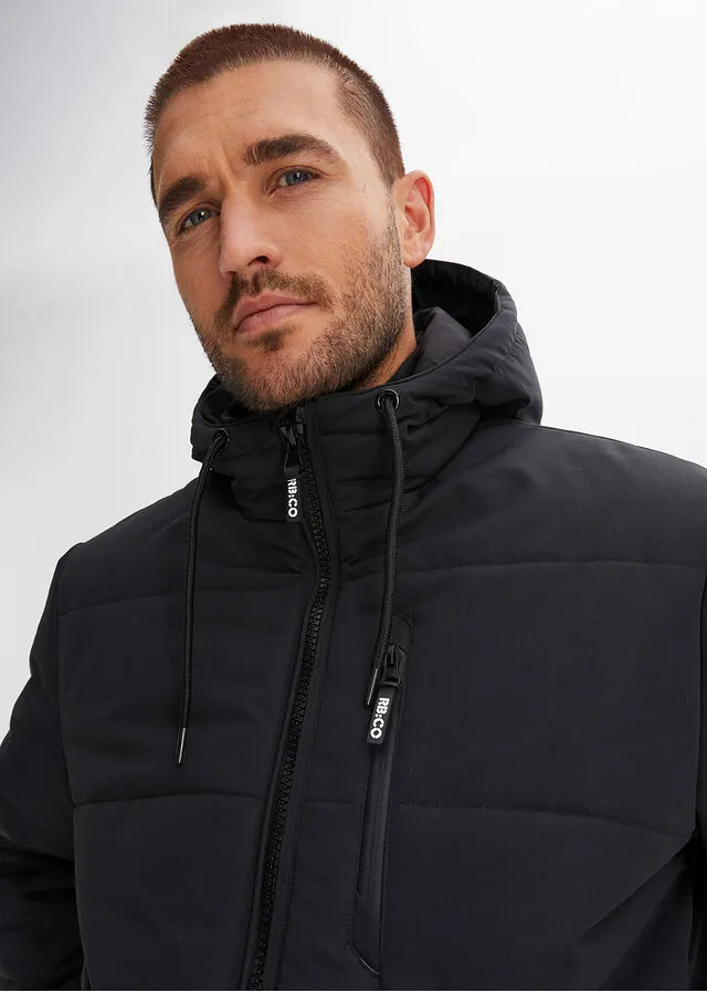 Chaqueta guateada con poliéster reciclado Negro