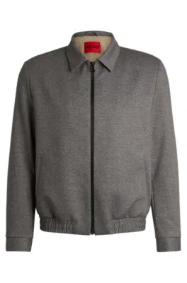 Chaqueta slim fit estampada de punto técnico elástico