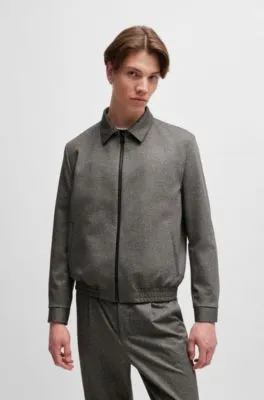 Chaqueta slim fit estampada de punto técnico elástico