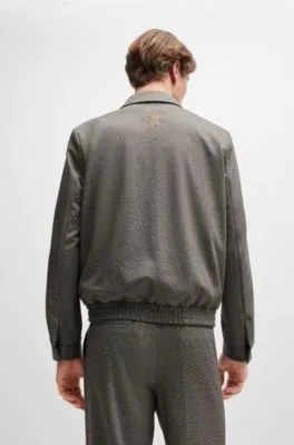 Chaqueta slim fit estampada de punto técnico elástico