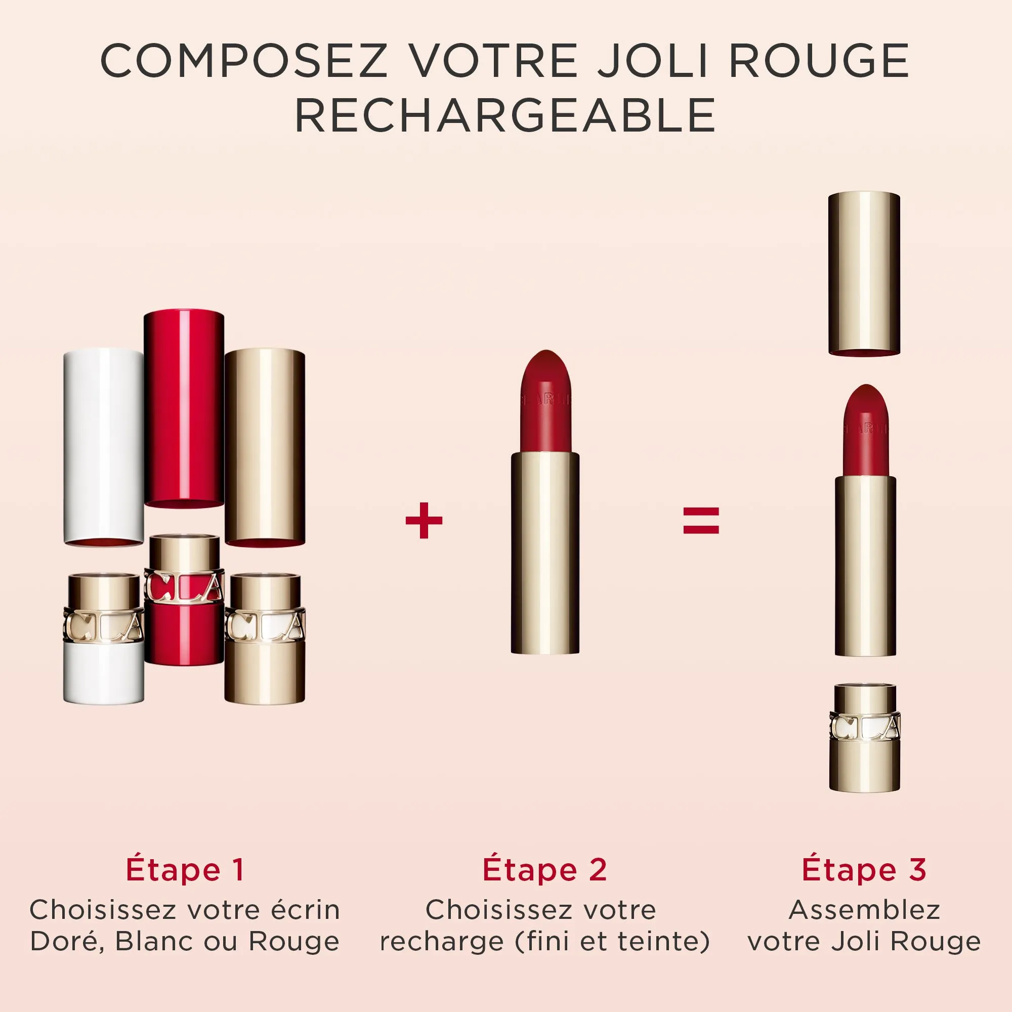 CLARINS JOLI ROUGE RECARGABLE  ESTUCHE ROJO