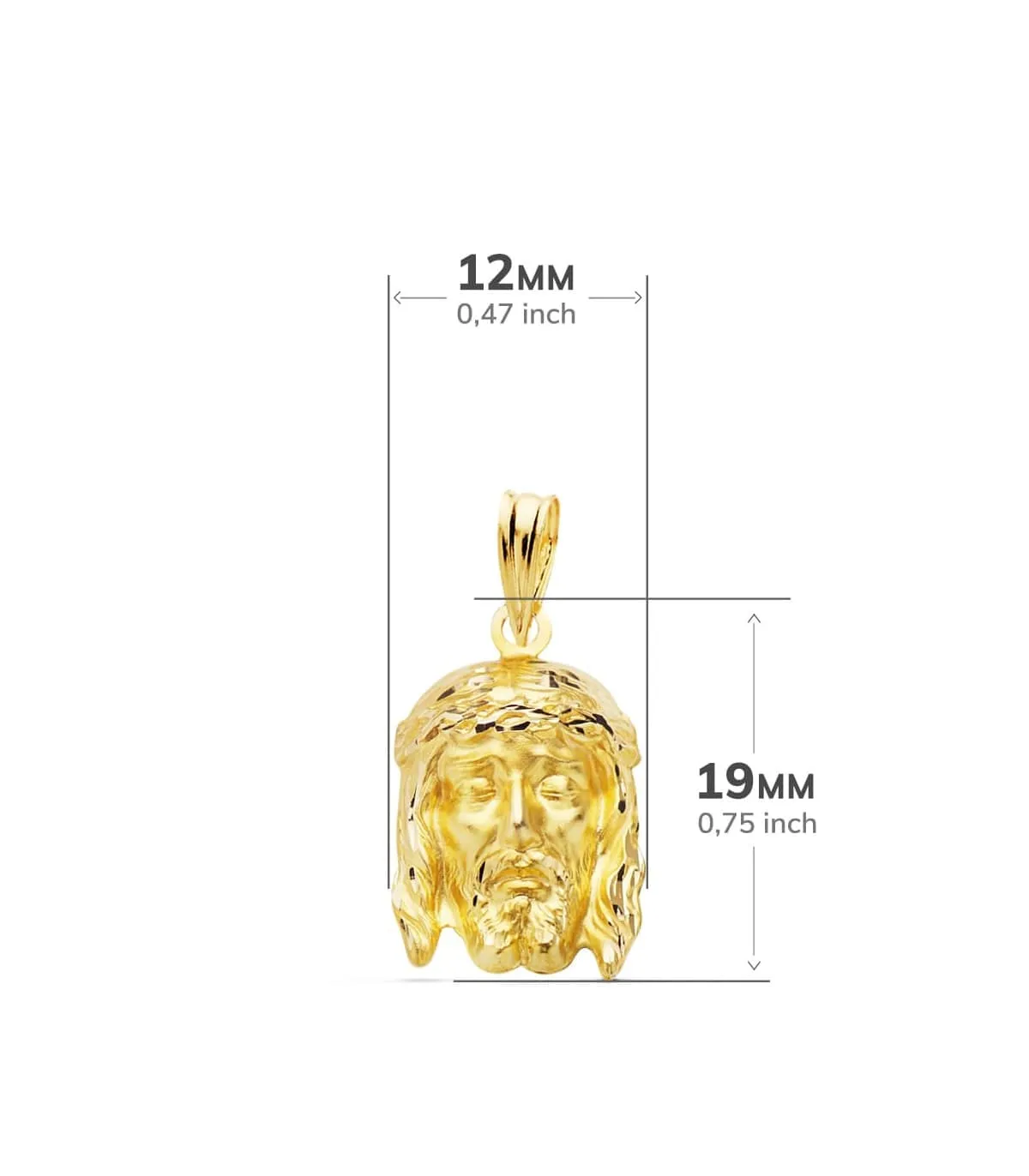 Colgante Cristo Buena Muerte Oro 18K 16mm
