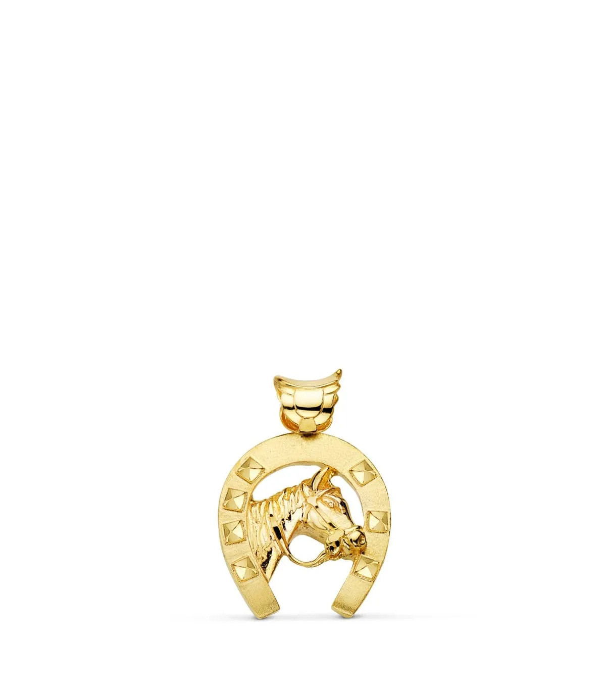 Colgante Herradura con Caballo Oro 18K 25 mm