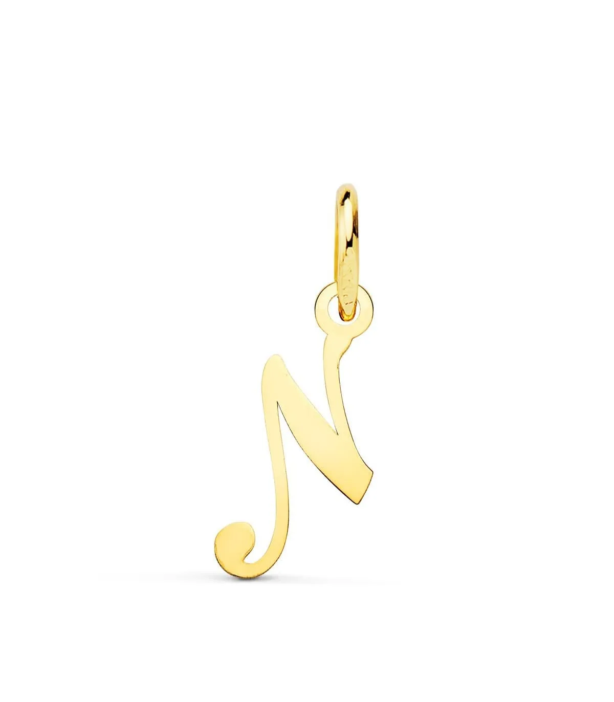 Colgante inicial N oro amarillo 18k
