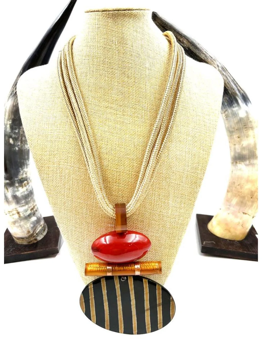 COLLARES MUJER DE CUERNO DE BUFALO AFRICANO ESTILO IBIZA