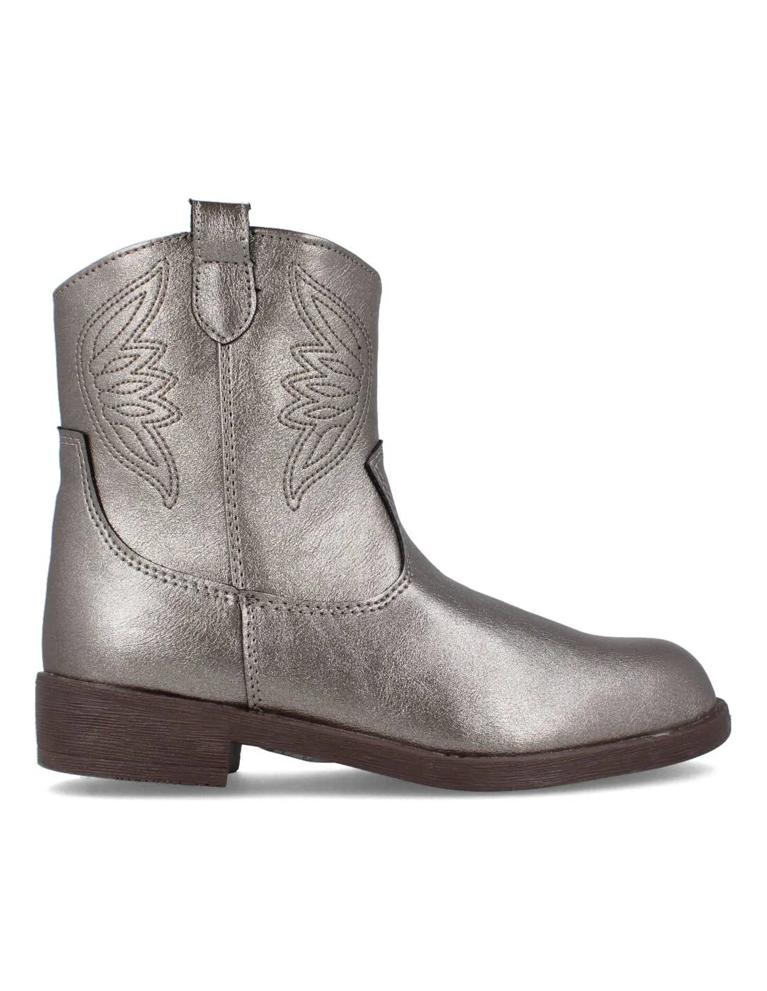 CONGUITOS  BOTíN COWBOY KIDS METALIZADO PLATA