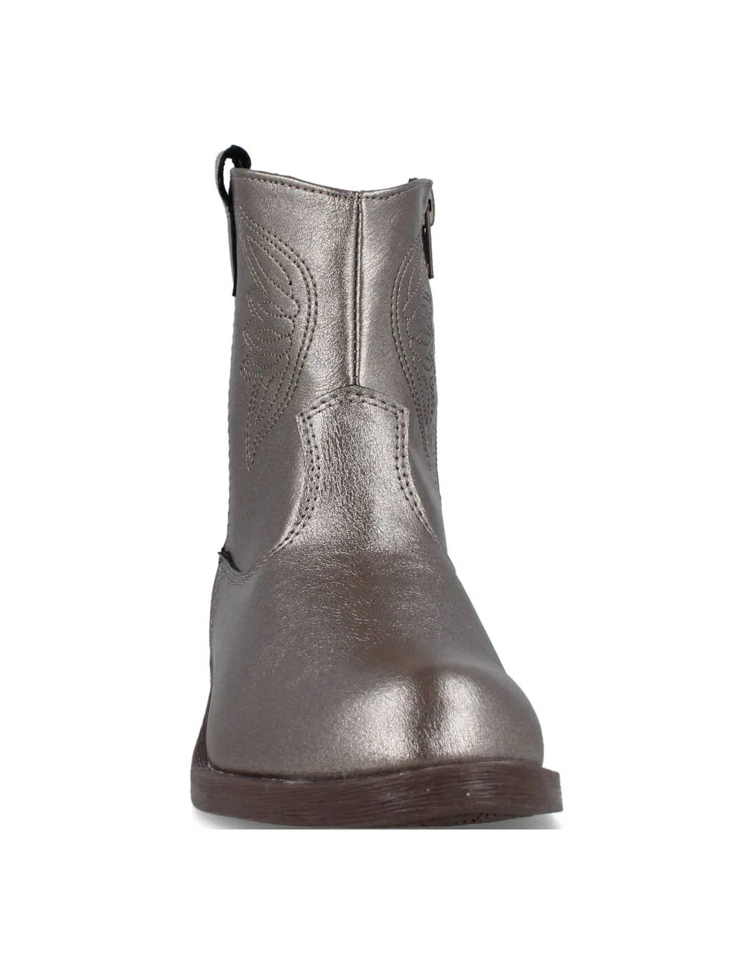 CONGUITOS  BOTíN COWBOY KIDS METALIZADO PLATA