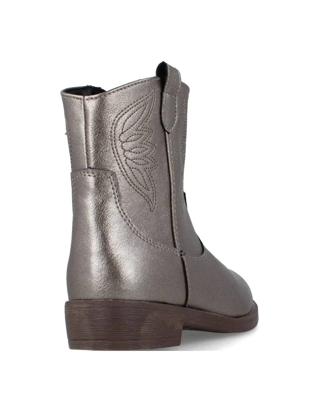CONGUITOS  BOTíN COWBOY KIDS METALIZADO PLATA