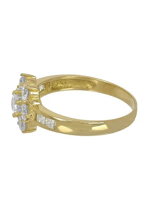 Conjunto mujer oro y circones pendientes y sortija 083_JI113