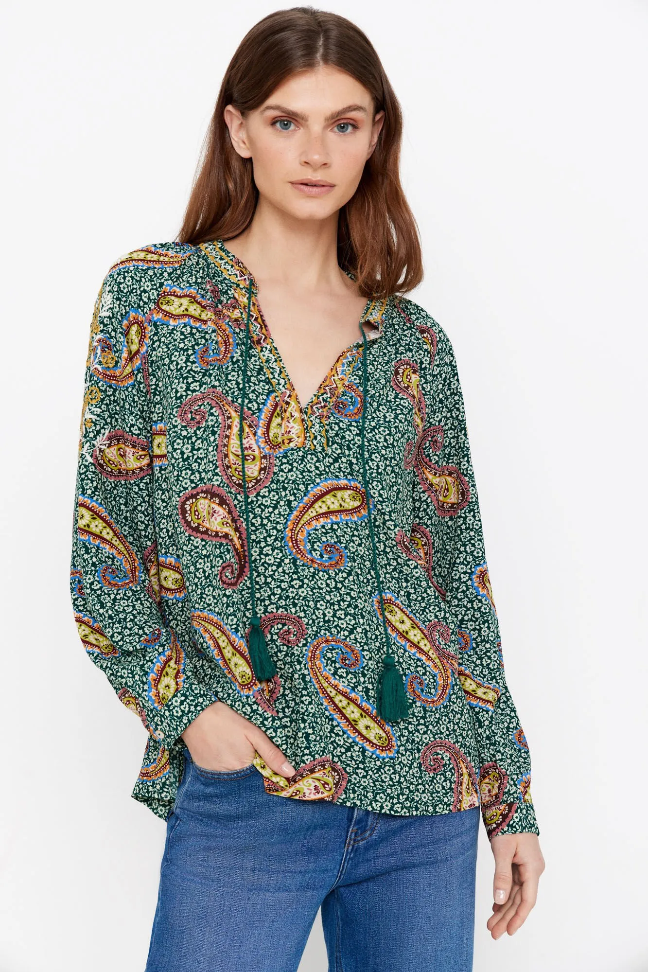 Cortefiel Blusa estampada fluida