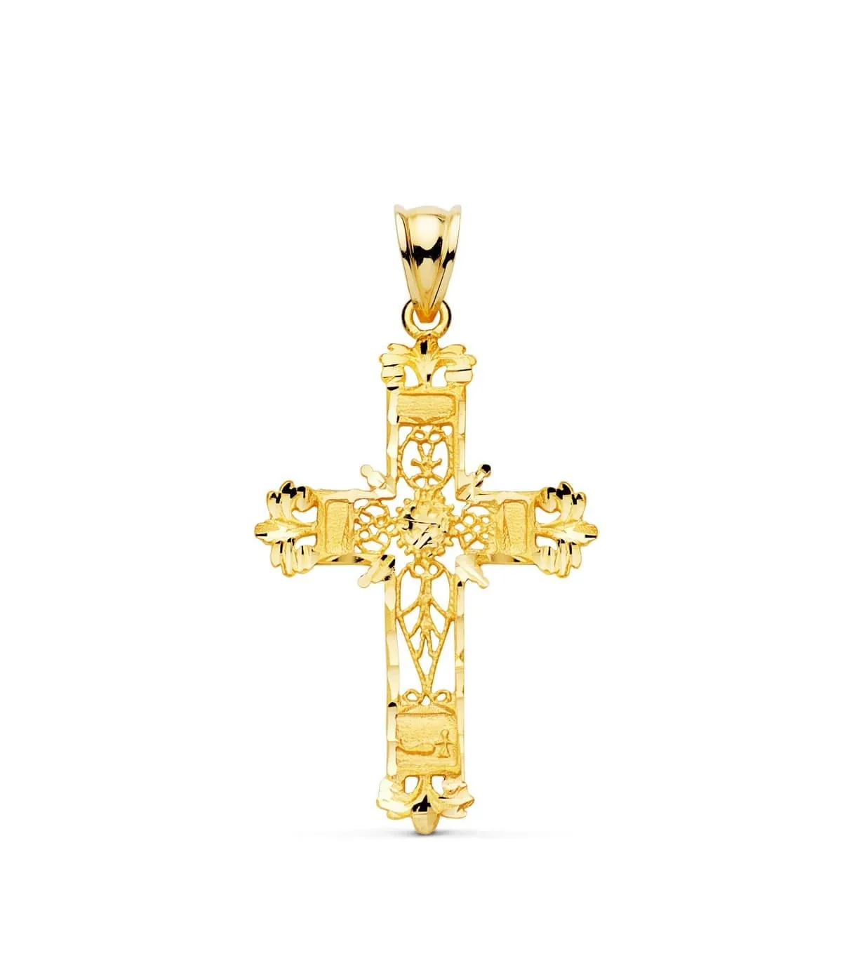 Cruz Filigrana Oro Amarillo 18K 37mm