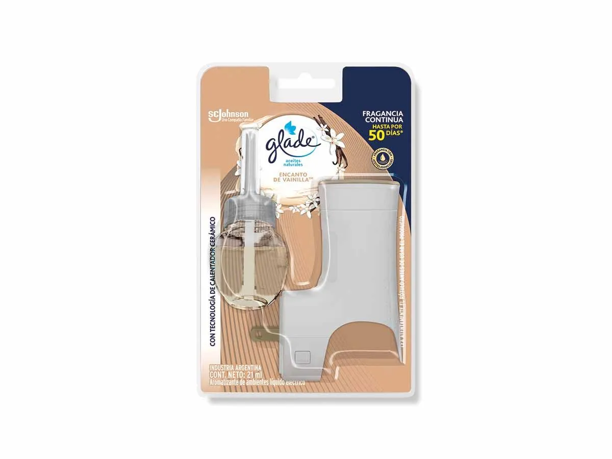 Desodorante de Ambientes GLADE Aceites Naturales Vainilla Aparato + Recarga 21 ml