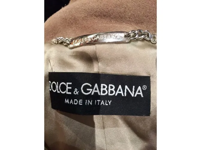 Dolce & Gabbana Gamuza forrada de seda(cuero precioso) Capa Beige 