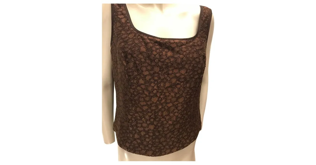 Escada Bustier de encaje marrón Marrón oscuro 