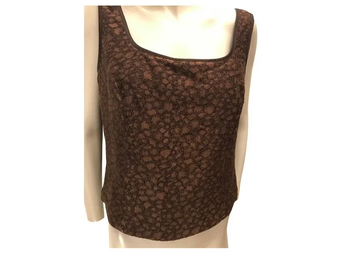 Escada Bustier de encaje marrón Marrón oscuro 