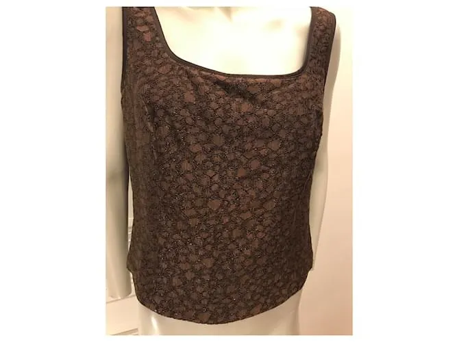 Escada Bustier de encaje marrón Marrón oscuro 