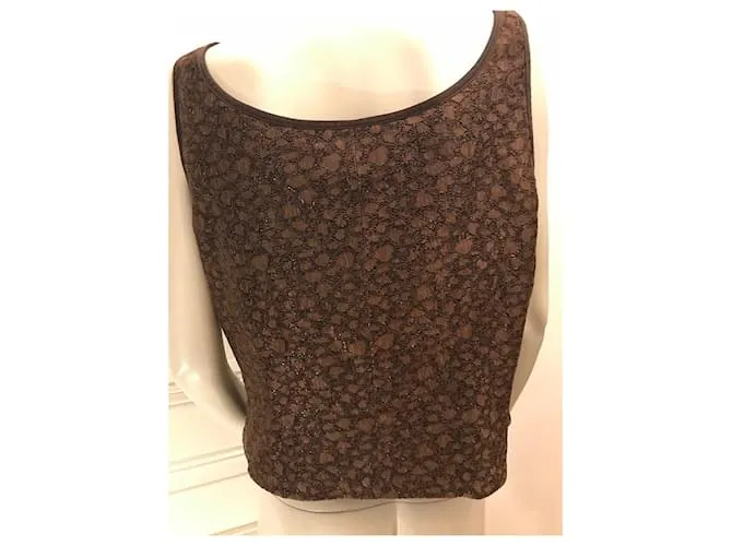 Escada Bustier de encaje marrón Marrón oscuro 