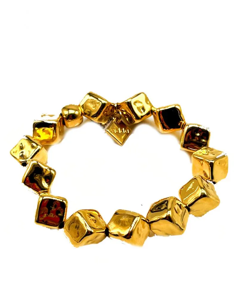 FABULOSAS PULSERAS DORADAS REPLETA DE CUADRADOS