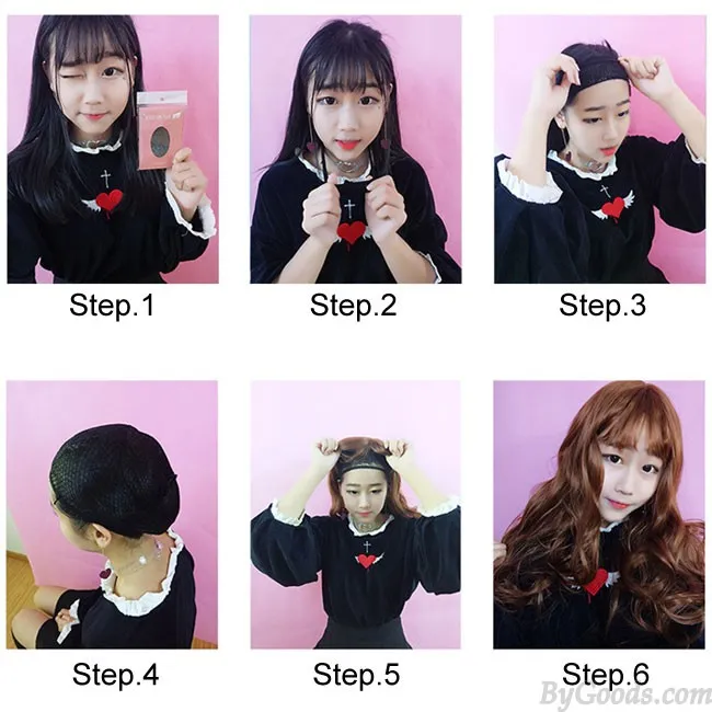 Fashion Long Wavy Curly Gradient Women's Hair Wig