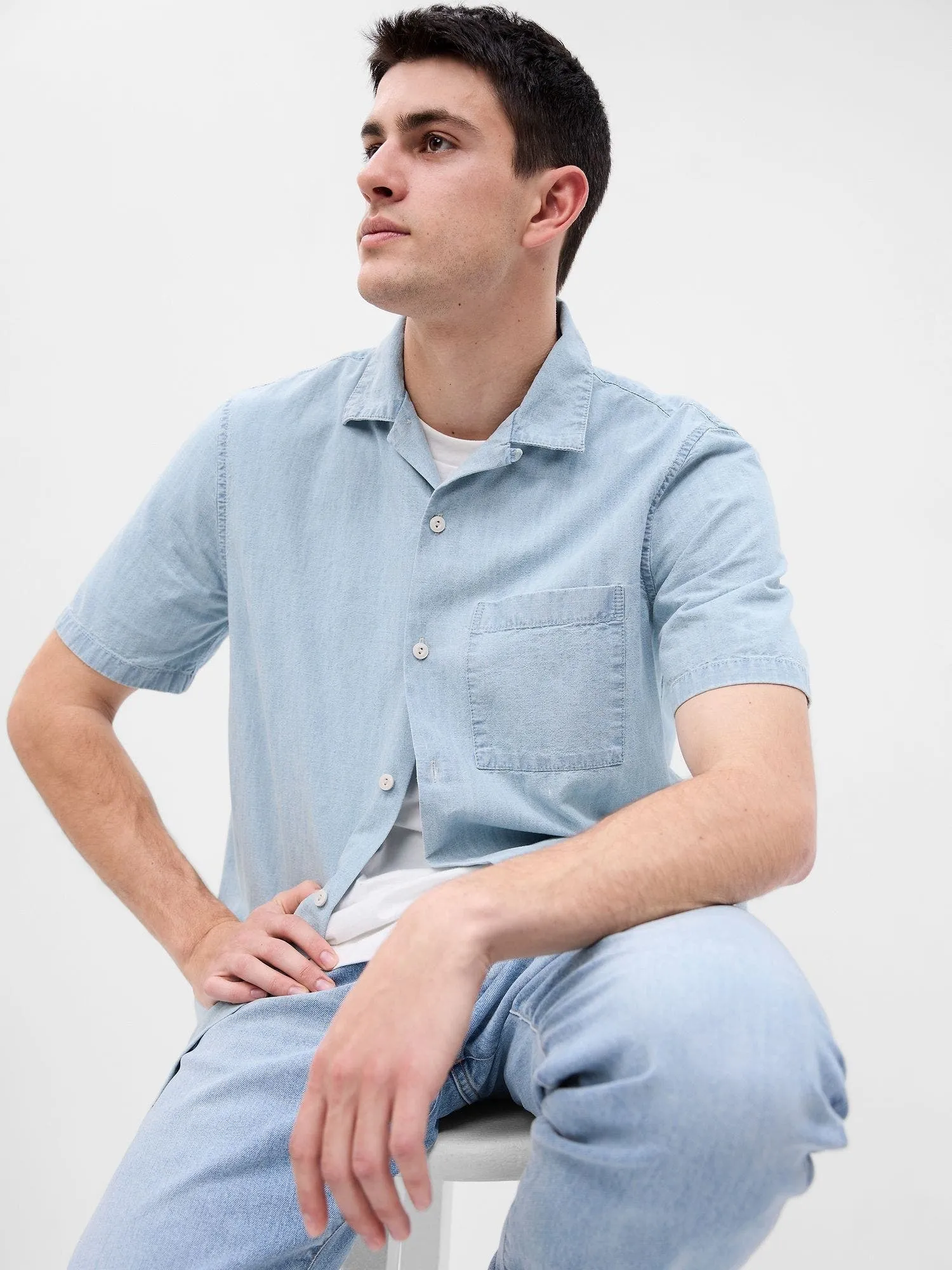 GAP Camisa Gap Denim Manga Corta Hombre