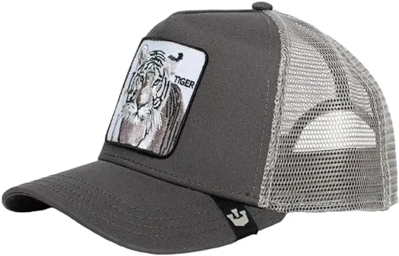 Gorra animales GOORIN BROS rejilla y ajustable tigre Eye of the Tiger khaki gris