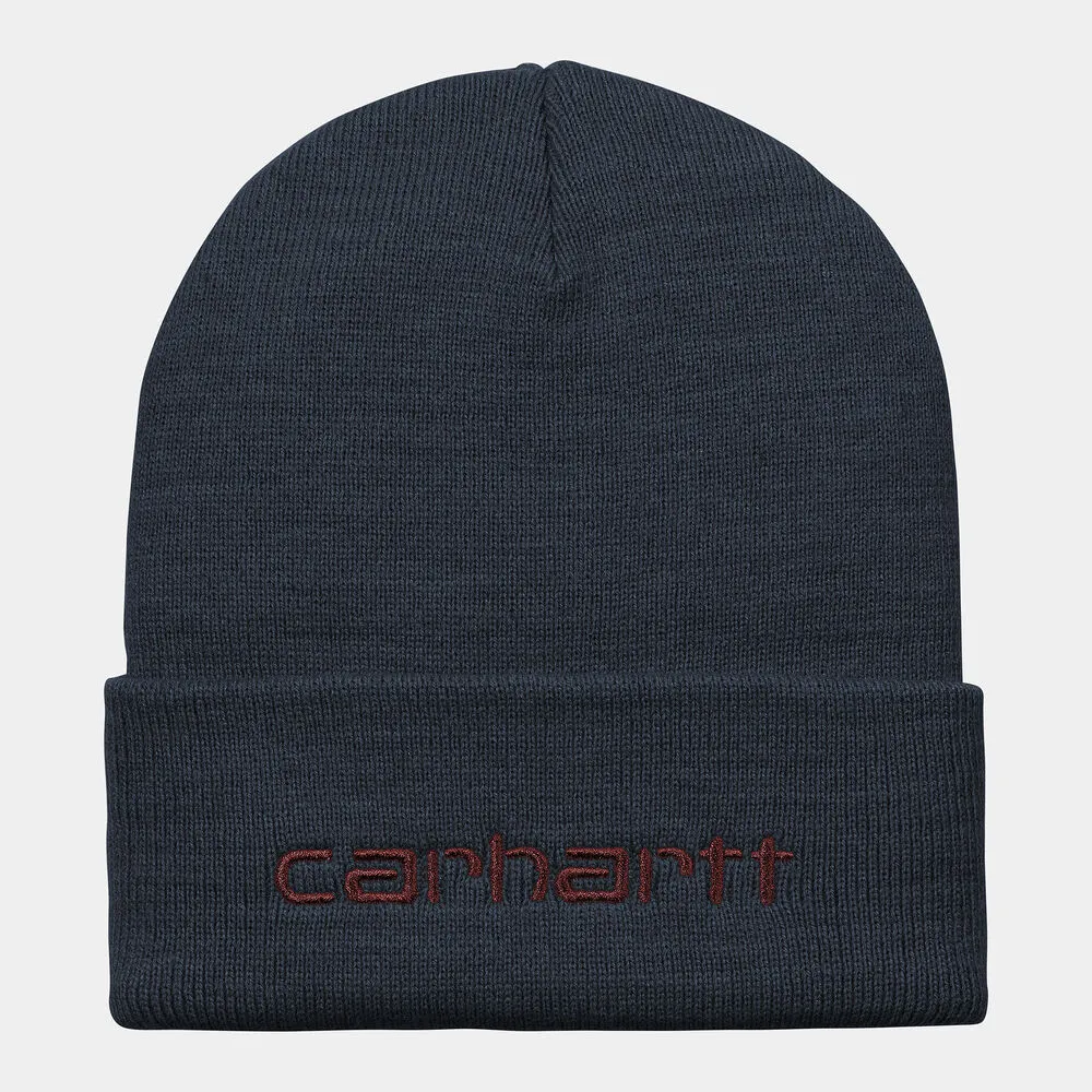 Gorro Azul Carhartt Script Beanie Air Force Blue Malbec