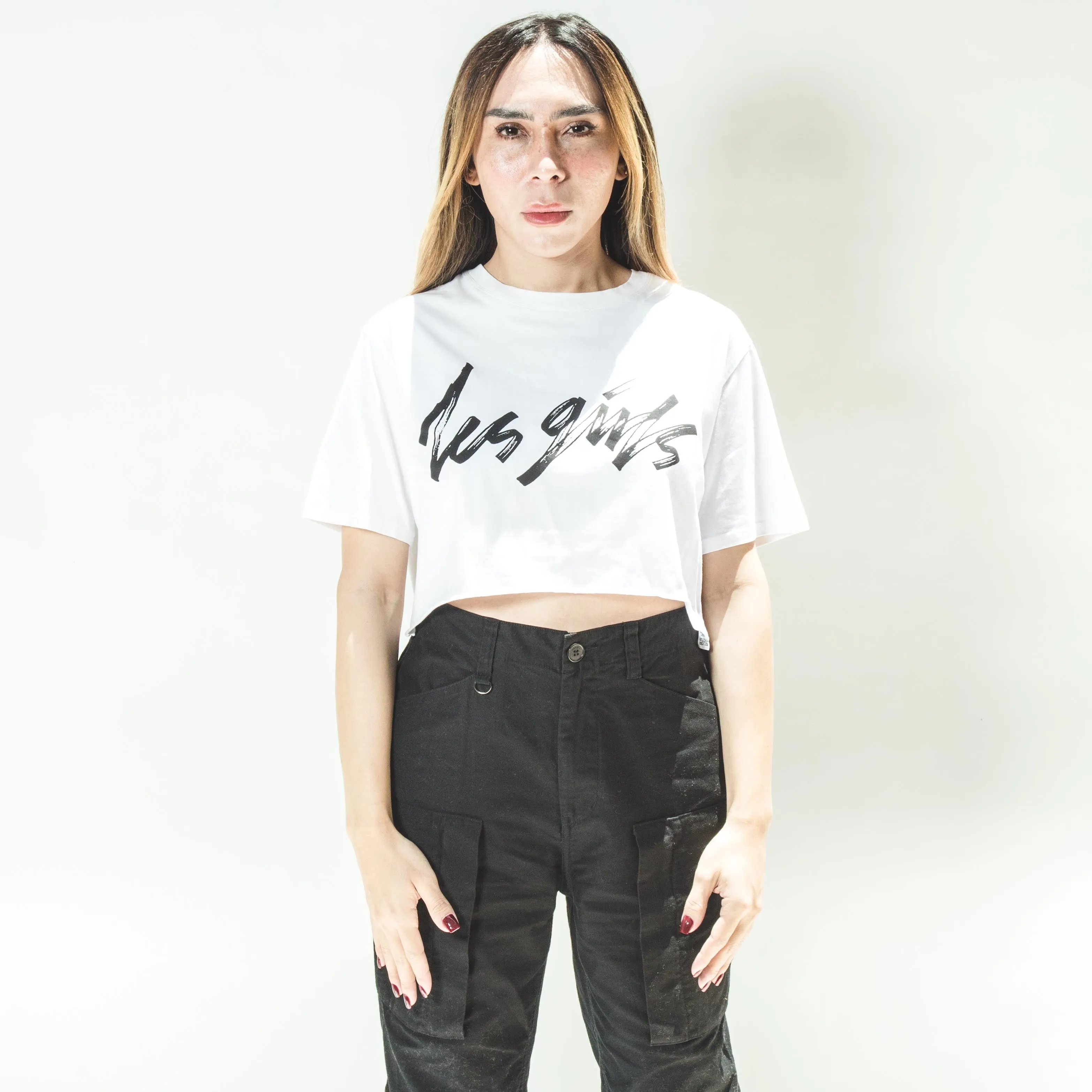 GRAPHIC CROP TSHIRT #7 MARKER GIRLS WHITE
