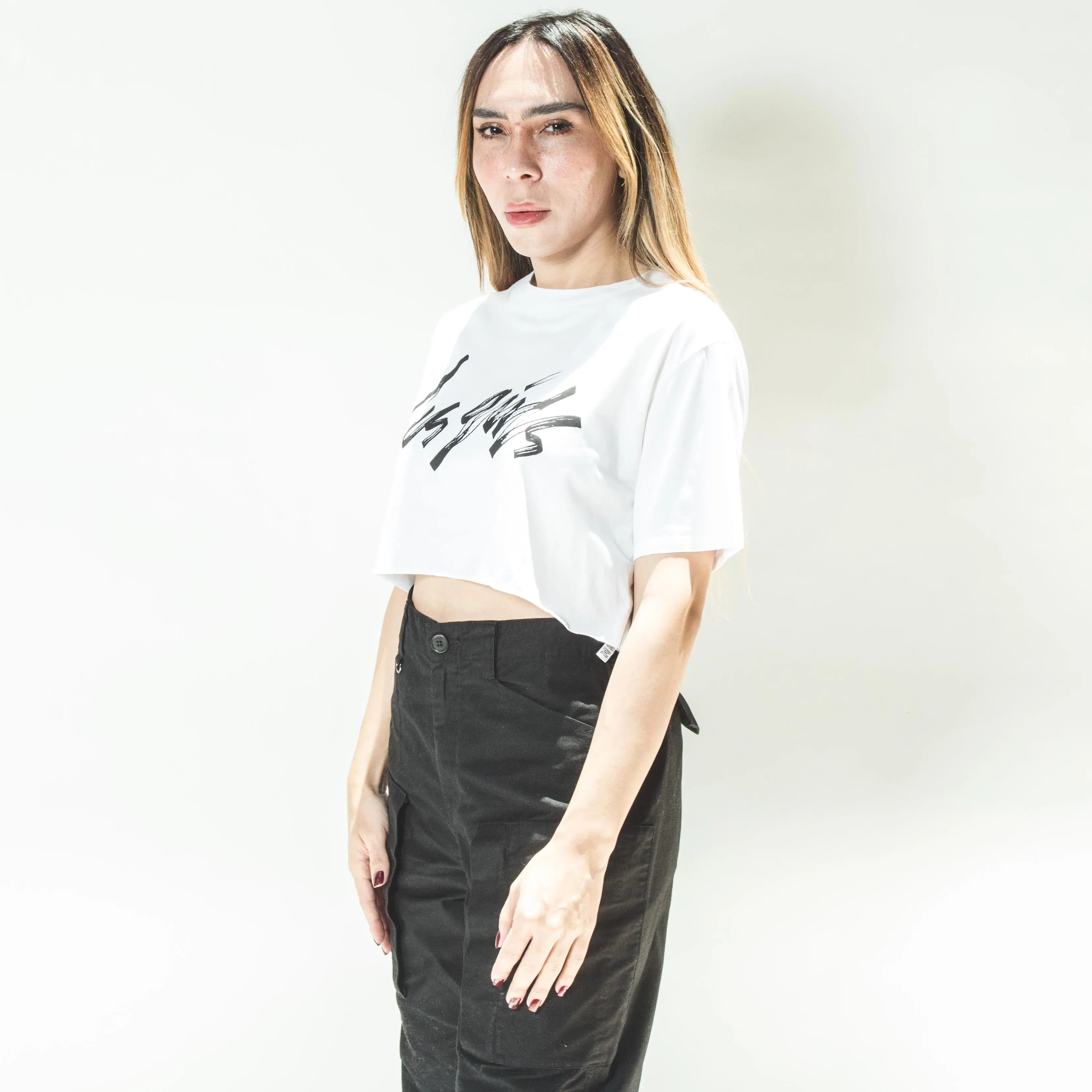 GRAPHIC CROP TSHIRT #7 MARKER GIRLS WHITE