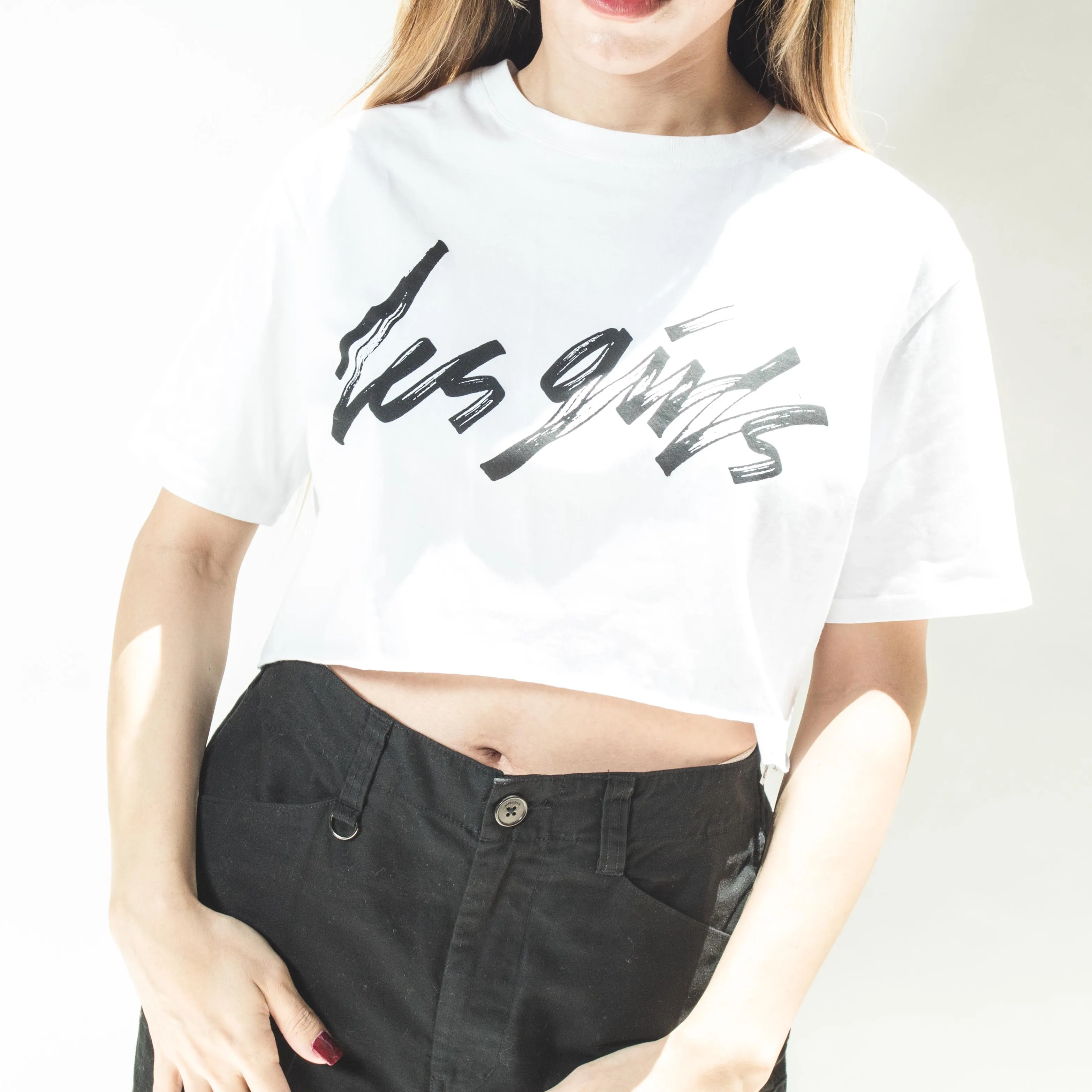 GRAPHIC CROP TSHIRT #7 MARKER GIRLS WHITE