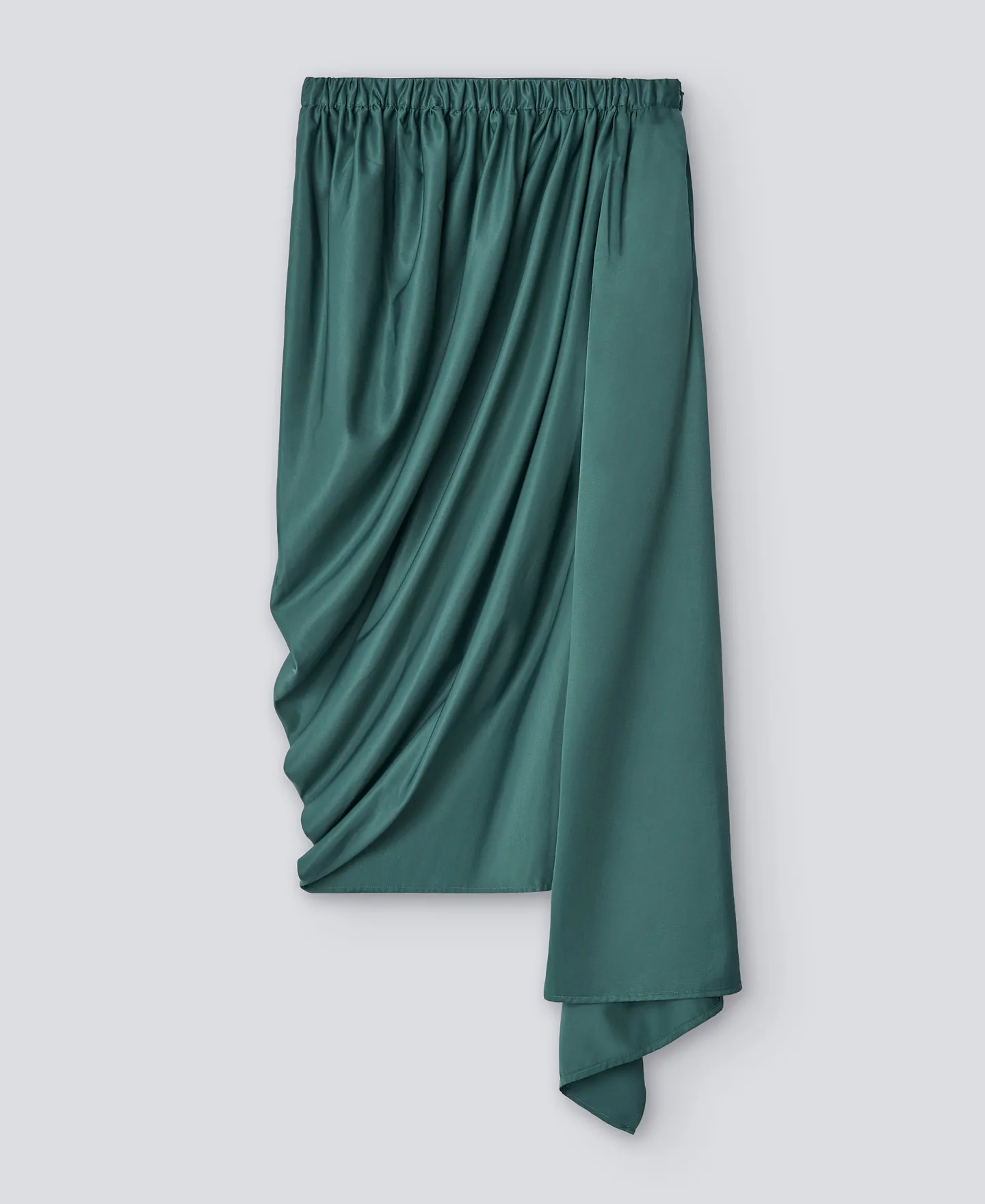 Green draped pencil skirt woman