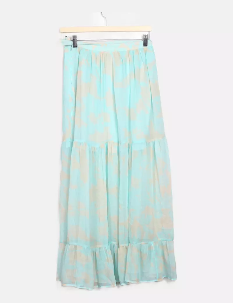 H&M Falda bicolor estampada fluida