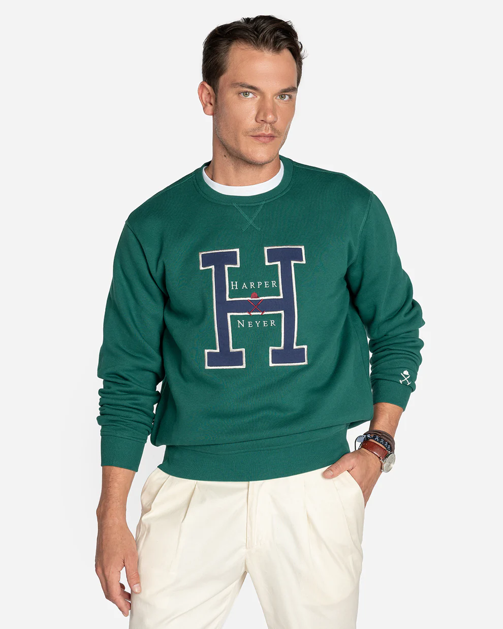Harper sudadera harvard green bottle