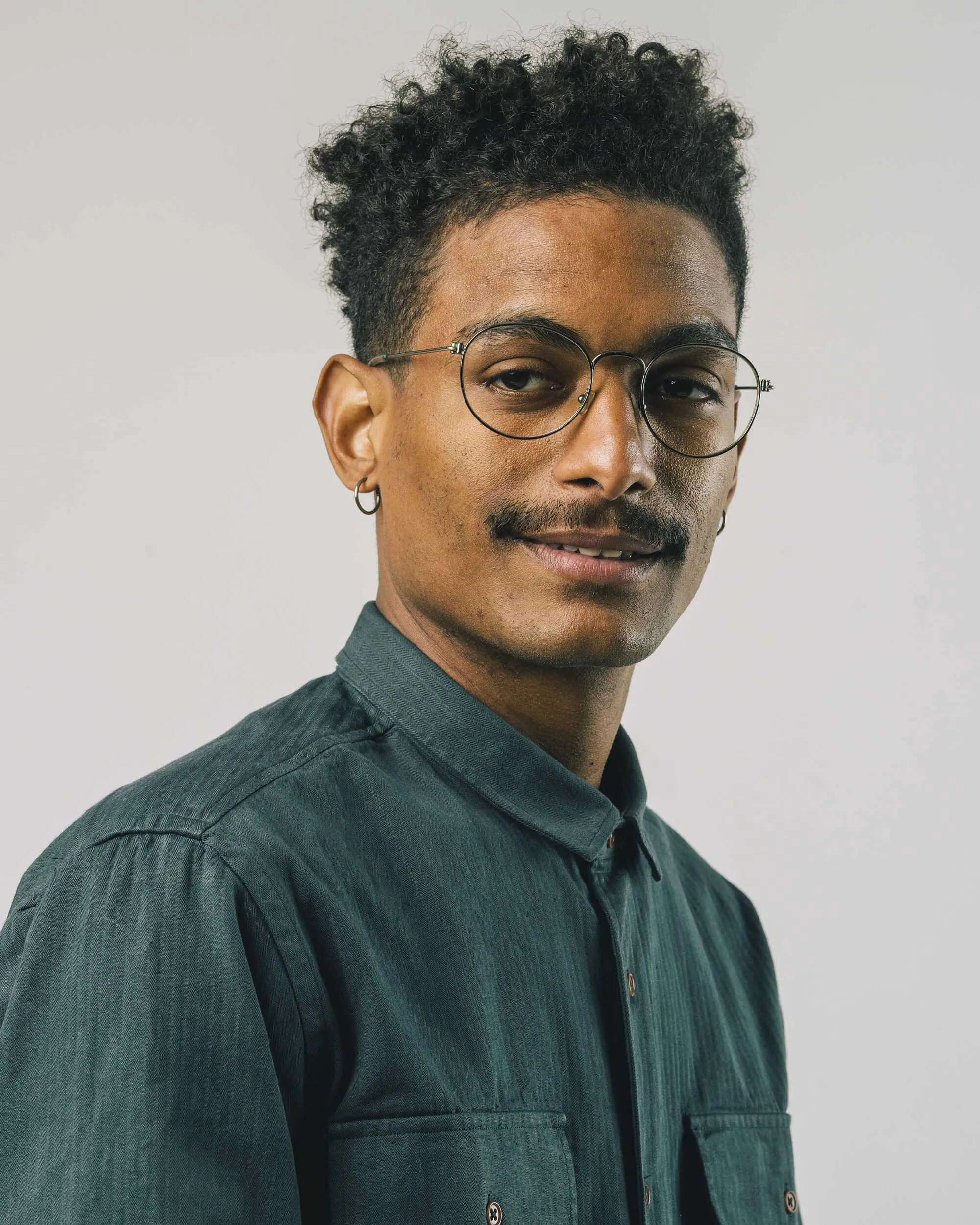 Herringbone Shirt Forest Green
