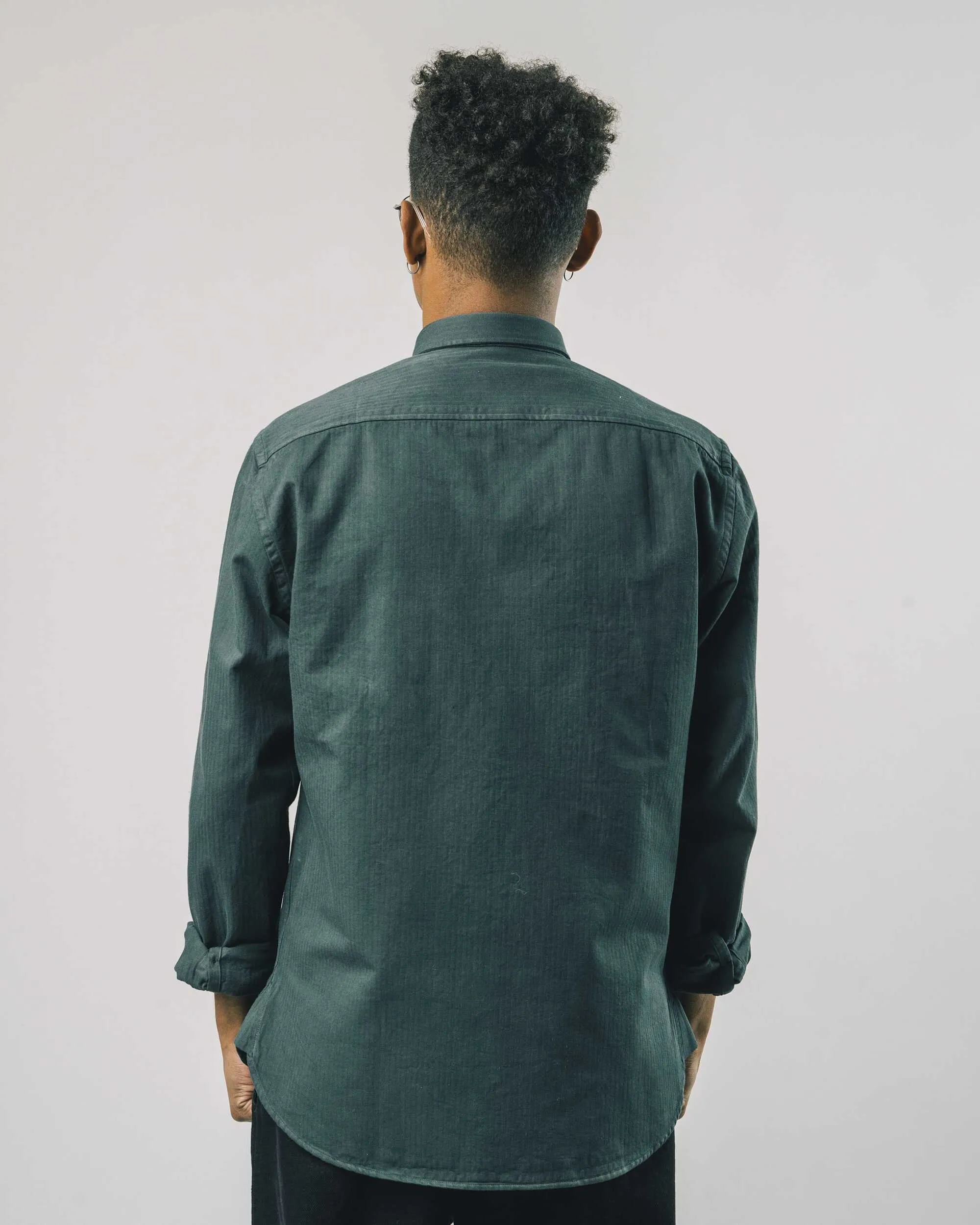 Herringbone Shirt Forest Green