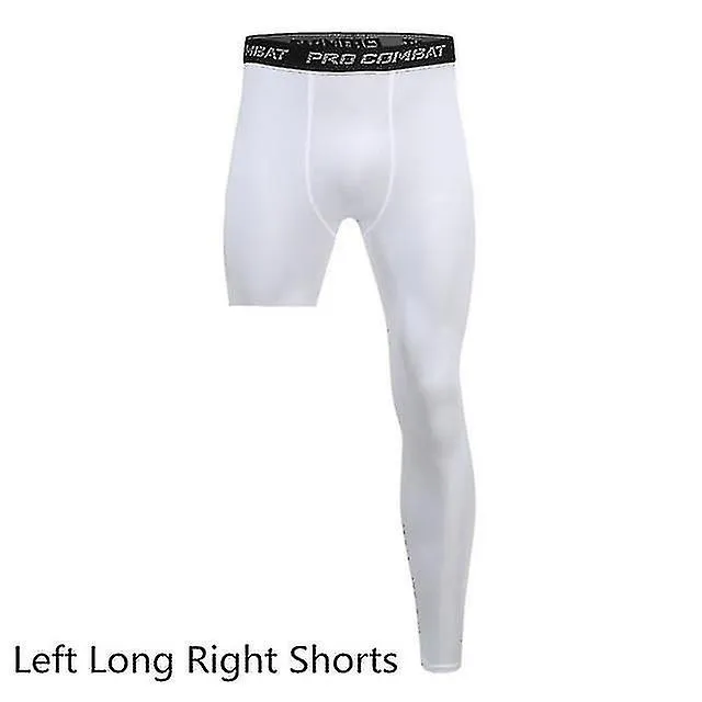 Hombres Base Capa Ejercicio Pantalones Compresión Running Tight Sport Recortado Una pierna