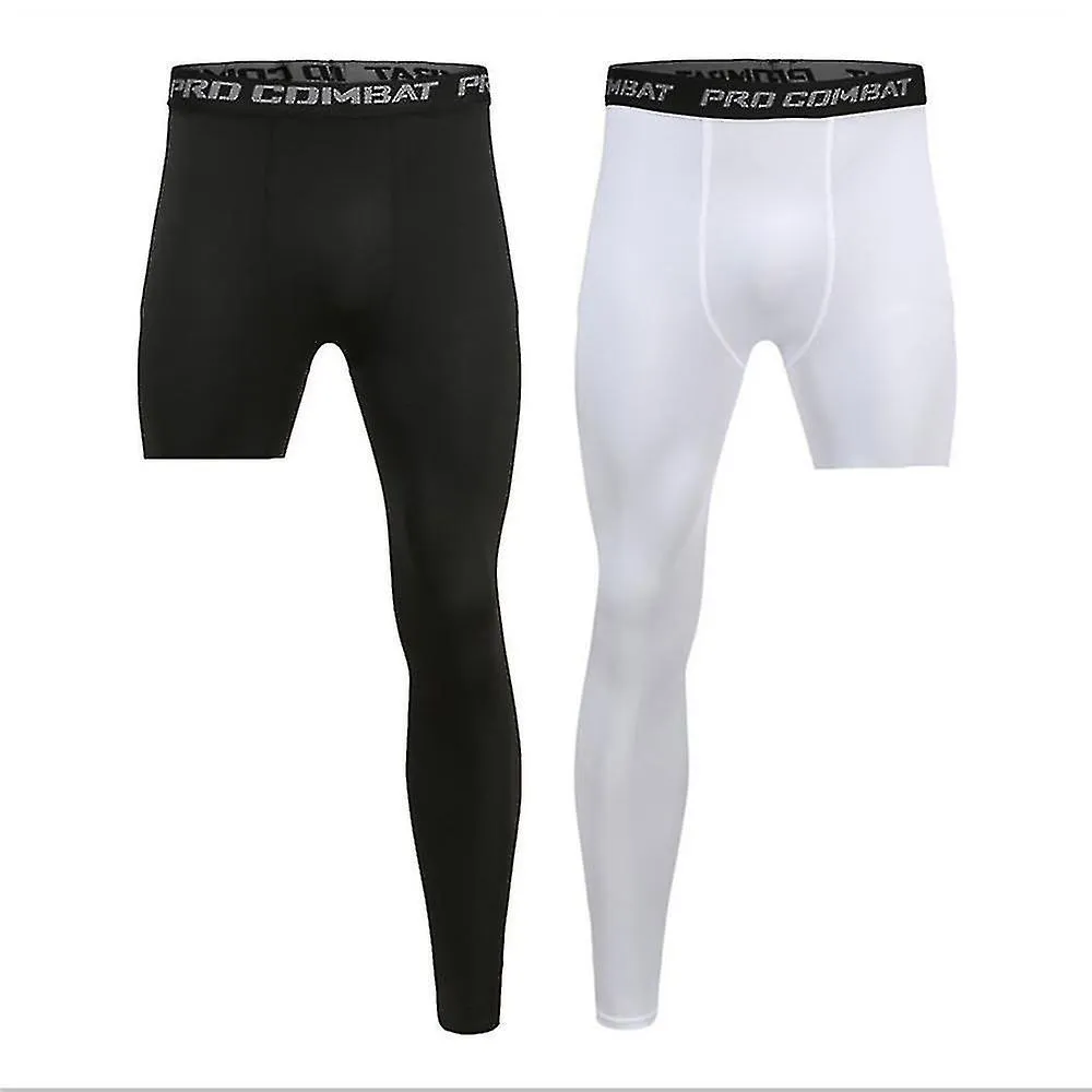 Hombres Base Capa Ejercicio Pantalones Compresión Running Tight Sport Recortado Una pierna